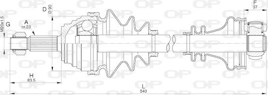 Open Parts DRS6306.00 - Приводной вал autospares.lv