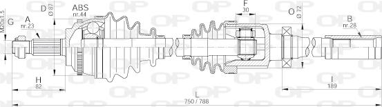 Open Parts DRS6300.00 - Приводной вал autospares.lv