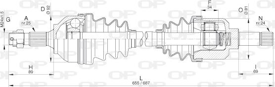 Open Parts DRS6301.00 - Приводной вал autospares.lv