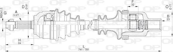 Open Parts DRS6302.00 - Приводной вал autospares.lv