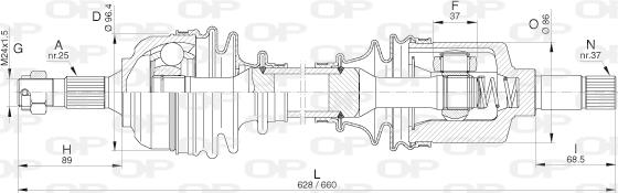 Open Parts DRS6315.00 - Приводной вал autospares.lv