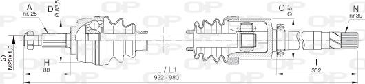 Open Parts DRS6389.00 - Приводной вал autospares.lv