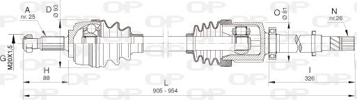 Open Parts DRS6386.00 - Приводной вал autospares.lv