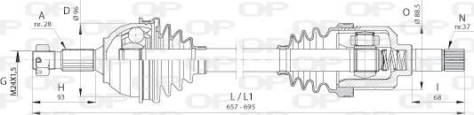 Open Parts DRS6388.00 - Приводной вал autospares.lv