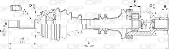 Open Parts DRS6382.00 - Приводной вал autospares.lv