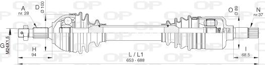 Open Parts DRS6387.00 - Приводной вал autospares.lv