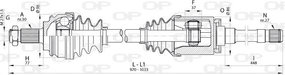 Open Parts DRS6339.00 - Приводной вал autospares.lv