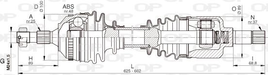 Open Parts DRS6335.00 - Приводной вал autospares.lv