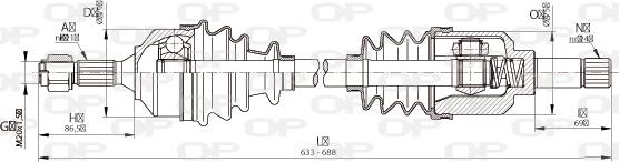 Open Parts DRS6336.00 - Приводной вал autospares.lv