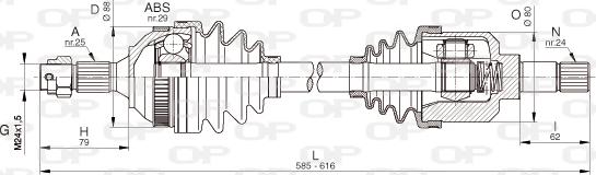 Open Parts DRS6330.00 - Приводной вал autospares.lv