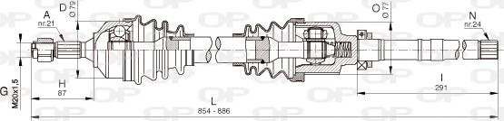 Open Parts DRS6337.00 - Приводной вал autospares.lv