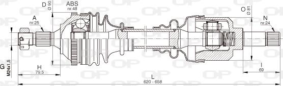 Open Parts DRS6329.00 - Приводной вал autospares.lv