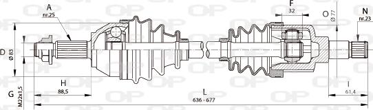 Open Parts DRS6321.00 - Приводной вал autospares.lv