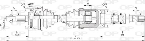 Open Parts DRS6328.00 - Приводной вал autospares.lv