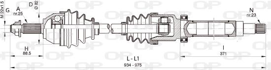 Open Parts DRS6322.00 - Приводной вал autospares.lv