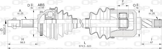 Open Parts DRS6327.00 - Приводной вал autospares.lv