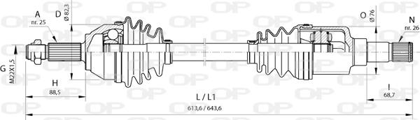 Open Parts DRS6374.00 - Приводной вал autospares.lv