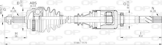 Open Parts DRS6240.00 - Приводной вал autospares.lv