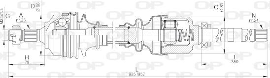 Open Parts DRS6248.00 - Приводной вал autospares.lv