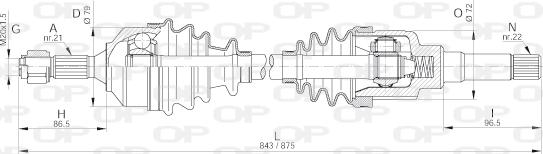 Open Parts DRS6259.00 - Приводной вал autospares.lv