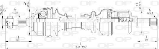 Open Parts DRS6256.00 - Приводной вал autospares.lv