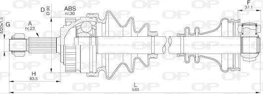 Open Parts DRS6251.00 - Приводной вал autospares.lv