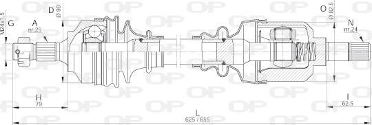 Open Parts DRS6252.00 - Приводной вал autospares.lv