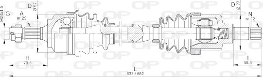 Open Parts DRS6257.00 - Приводной вал autospares.lv