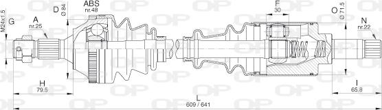 Open Parts DRS6265.00 - Приводной вал autospares.lv