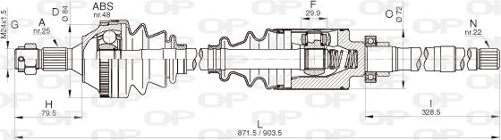 Open Parts DRS6266.00 - Приводной вал autospares.lv