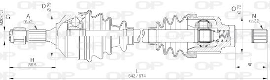 Open Parts DRS6260.00 - Приводной вал autospares.lv