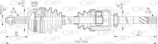 Open Parts DRS6261.00 - Приводной вал autospares.lv