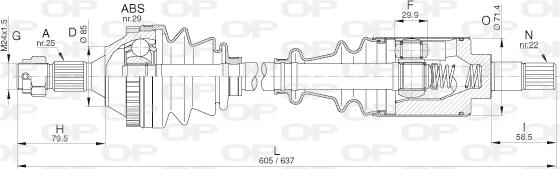 Open Parts DRS6267.00 - Приводной вал autospares.lv