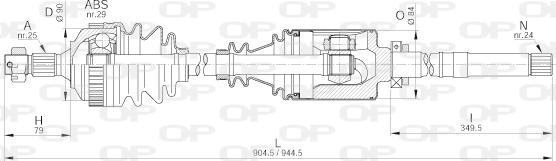 Open Parts DRS6200.00 - Приводной вал autospares.lv