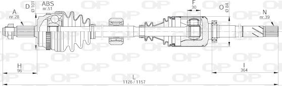 Open Parts DRS6210.00 - Приводной вал autospares.lv