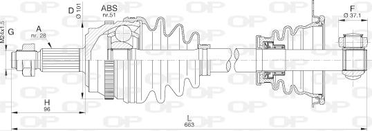 Open Parts DRS6212.00 - Приводной вал autospares.lv