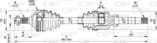 Open Parts DRS6217.00 - Приводной вал autospares.lv