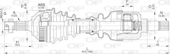 Open Parts DRS6280.00 - Приводной вал autospares.lv