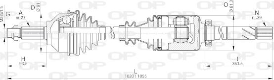 Open Parts DRS6230.00 - Приводной вал autospares.lv