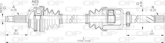 Open Parts DRS6231.00 - Приводной вал autospares.lv