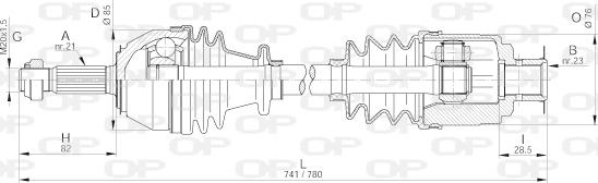 Open Parts DRS6225.00 - Приводной вал autospares.lv