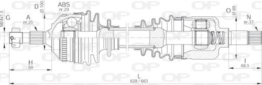 Open Parts DRS6226.00 - Приводной вал autospares.lv