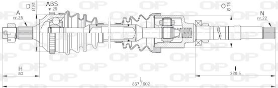 Open Parts DRS6221.00 - Приводной вал autospares.lv