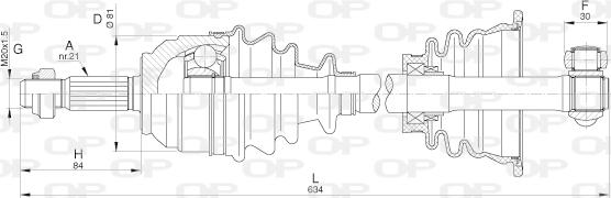 Open Parts DRS6279.00 - Приводной вал autospares.lv