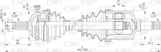 Open Parts DRS6274.00 - Приводной вал autospares.lv