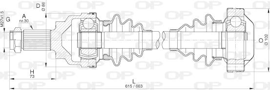 Open Parts DRS6275.00 - Приводной вал autospares.lv