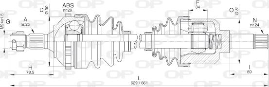 Open Parts DRS6276.00 - Приводной вал autospares.lv