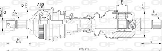 Open Parts DRS6272.00 - Приводной вал autospares.lv