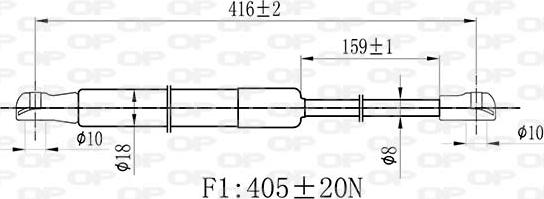 Open Parts GSR6490.00 - Газовая пружина, упор autospares.lv