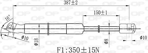 Open Parts GSR6446.00 - Газовая пружина, упор autospares.lv